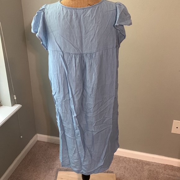 Old Navy size Large Chambray Embroidered Dress - Picture 6 of 11